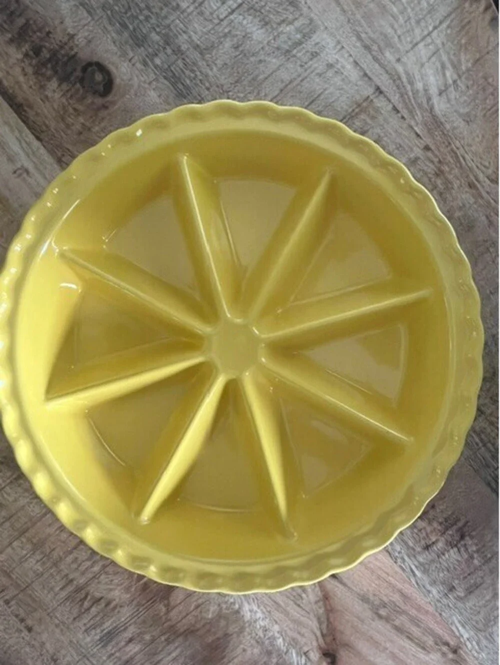 Celebrate It Yellow Ceramic Sectioned Serving Tray